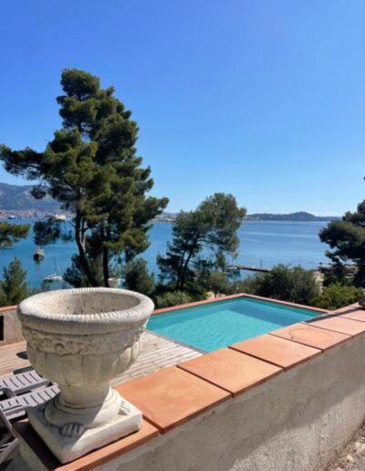 Villa-Chateau Les Terrasses - Tamaris, Plage Des Sablettes, Mer Au Bas De La Propriete ลาแซน-ซูร์-แมร์ ภายนอก รูปภาพ