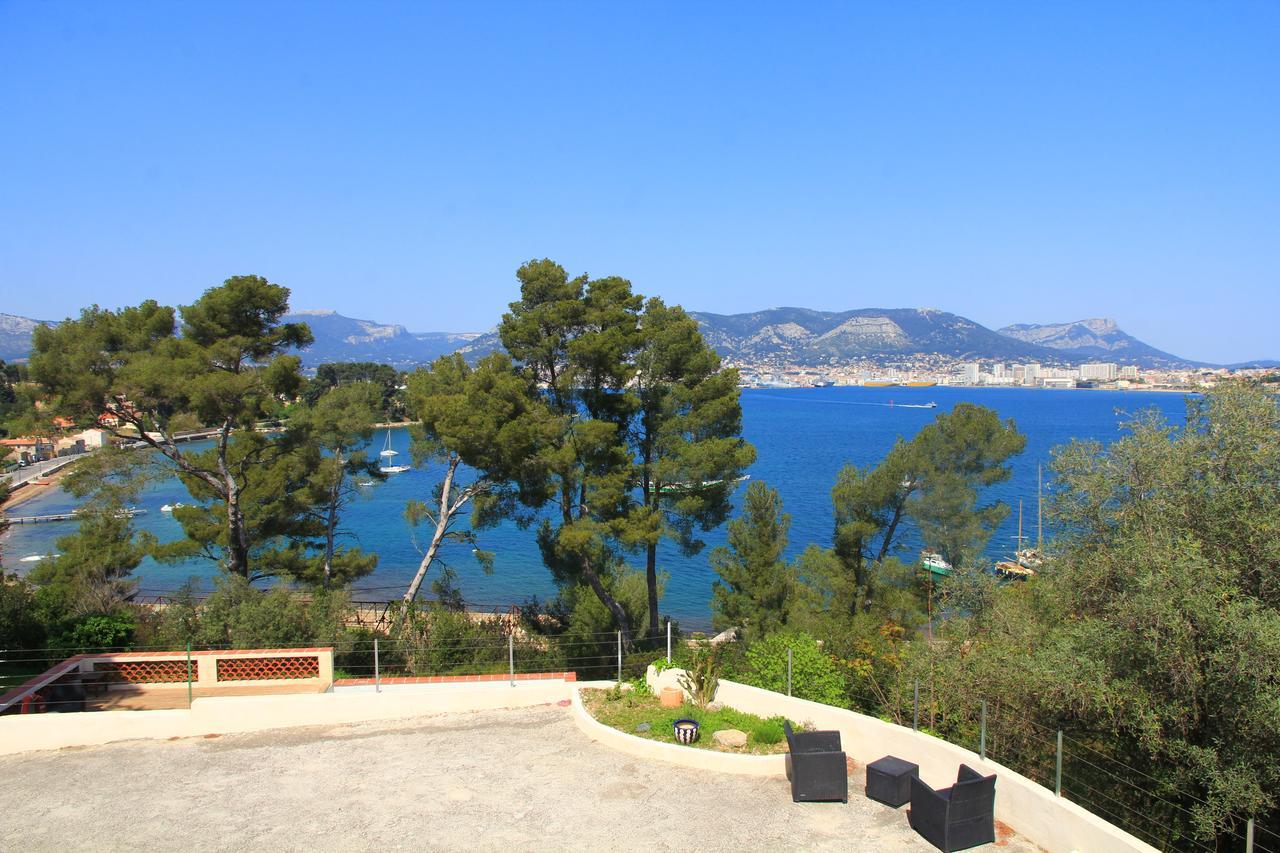Villa-Chateau Les Terrasses - Tamaris, Plage Des Sablettes, Mer Au Bas De La Propriete ลาแซน-ซูร์-แมร์ ภายนอก รูปภาพ